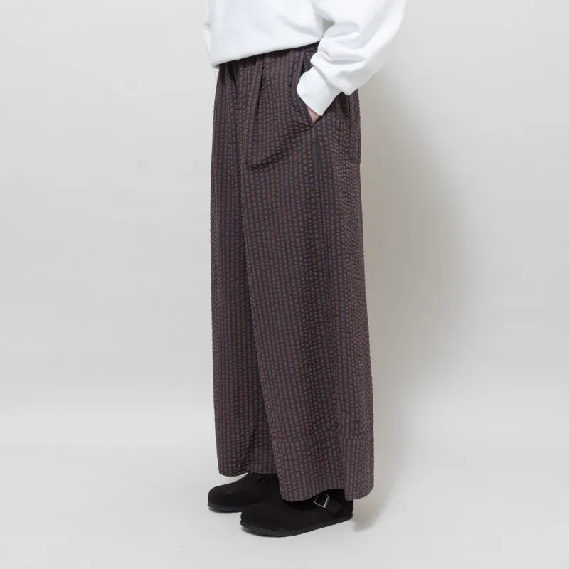 Girls of Dust Womens Culotte Trousers Belfast Seersucker Coffee Navy-1
