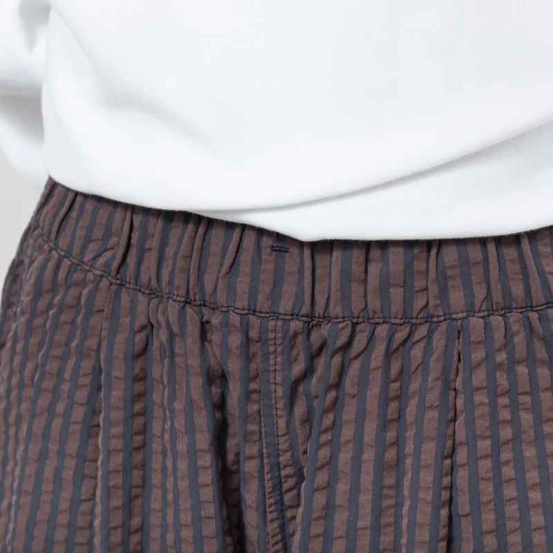 Girls of Dust Womens Culotte Trousers Belfast Seersucker Coffee Navy-5