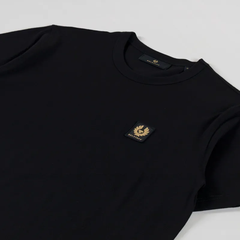 Belstaff Mens Short Sleeve Logo Patch Tee T Shirt Black