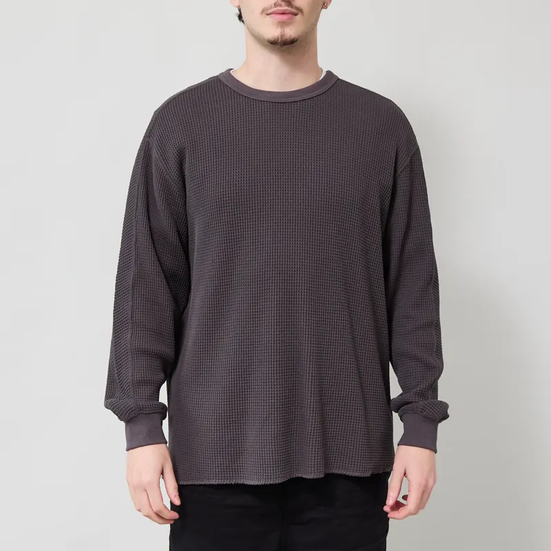 Snow Peak Heavyweight Waffle Pullover Charcoal
