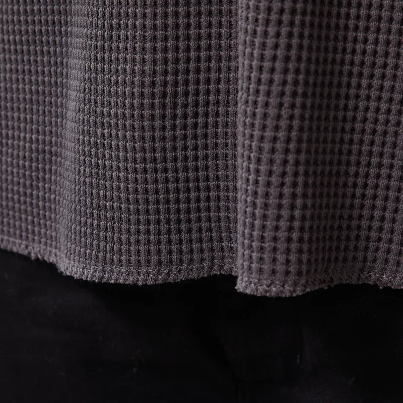 Snow Peak Heavyweight Waffle Pullover Charcoal-6