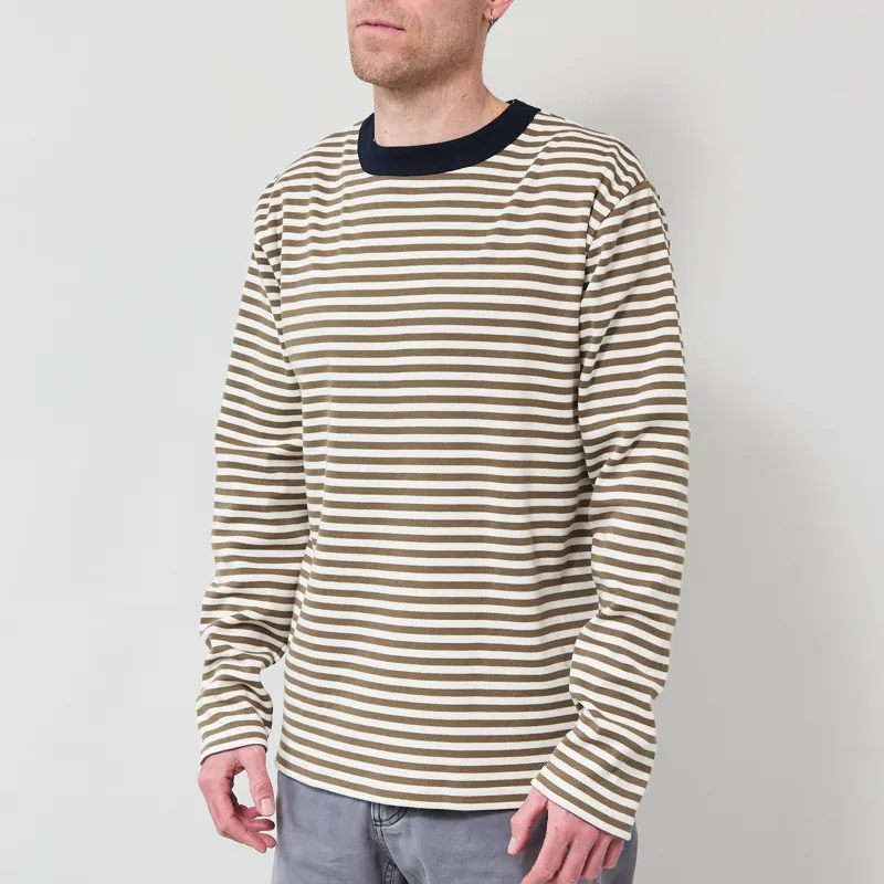 Armor Lux Heritage Long Sleeve T Shirt Olive Milk-1