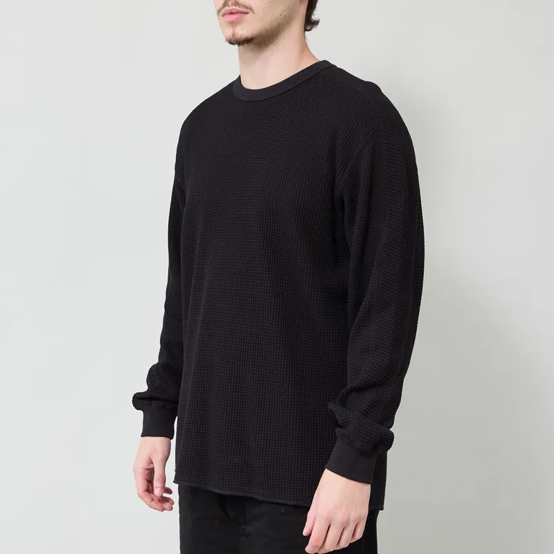 Snow Peak Heavyweight Waffle Pullover Black-1