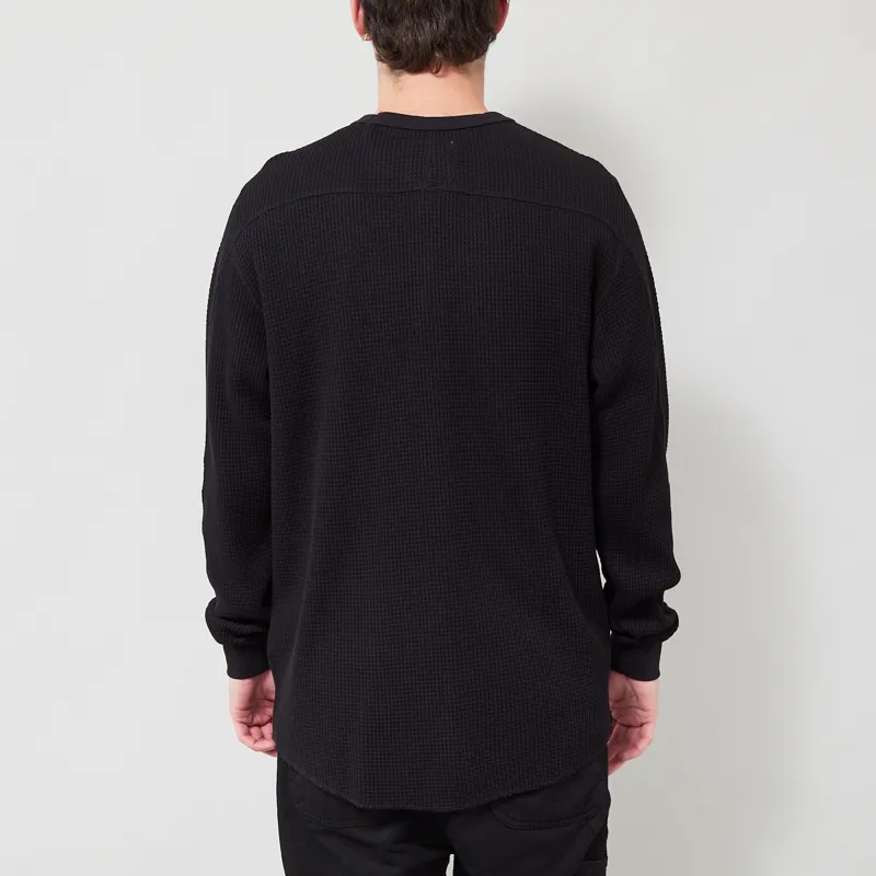 Snow Peak Heavyweight Waffle Pullover Black-2