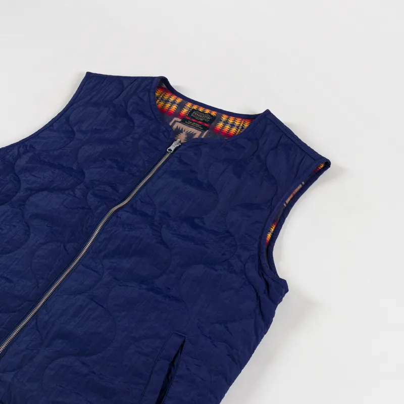 Pendleton Reversible Quilted Vest Harding Navy-4