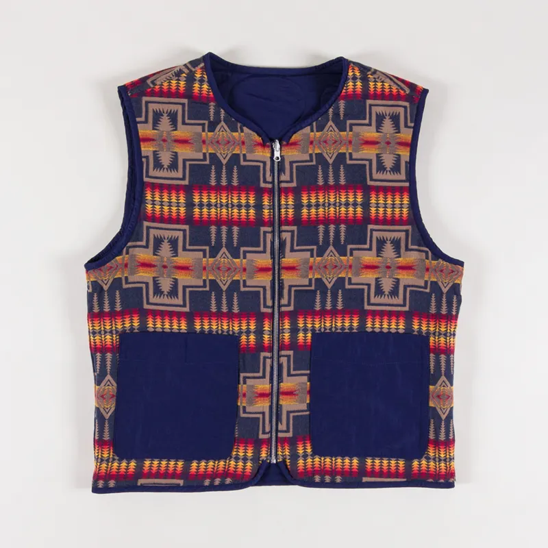 Pendleton Reversible Quilted Vest Harding Navy-2