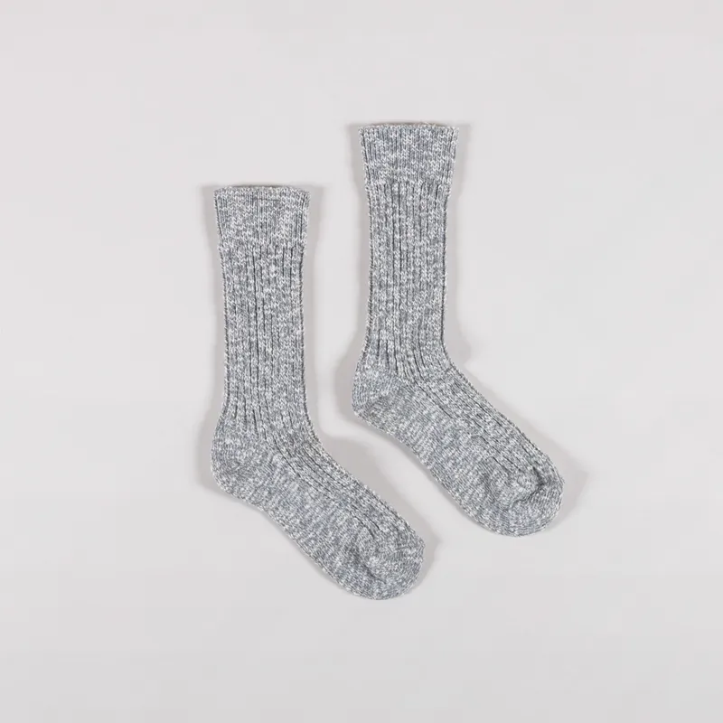 Birkenstock Womens Cotton Slub Socks Gray White