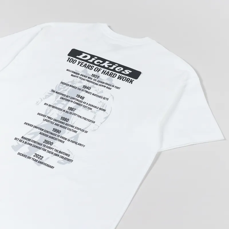 Dickies 100 Logo T Shirt White-2