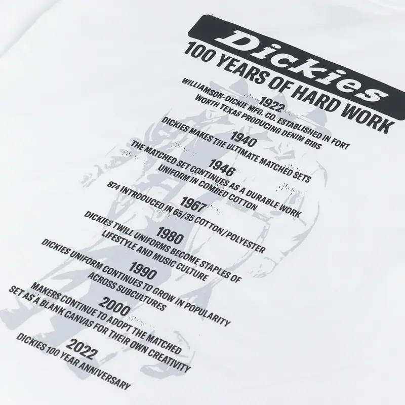 Dickies 100 Logo T Shirt White-4