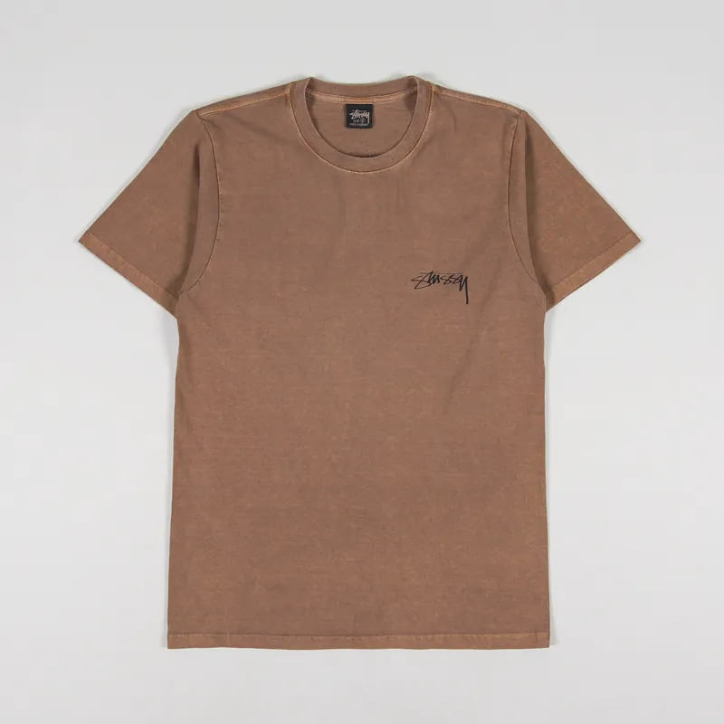Stussy 100 Pigment Dyed T Shirt Almond-1