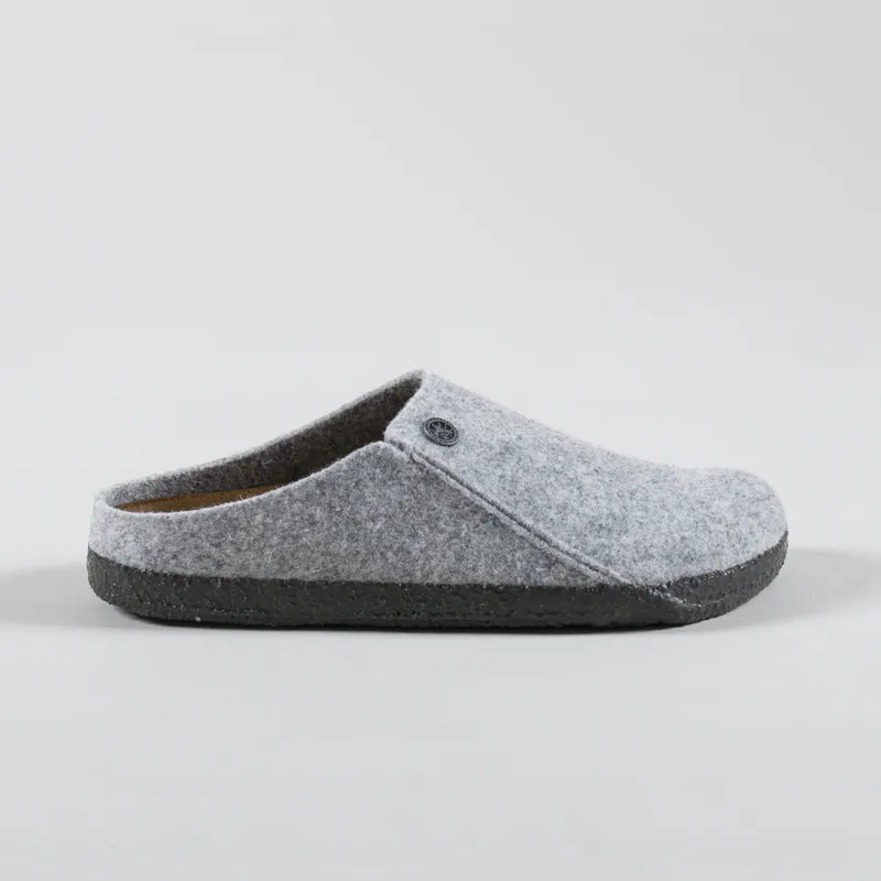 Birkenstock Womens Zermatt Wool Felt Narrow Fit Mules Light Gray-2