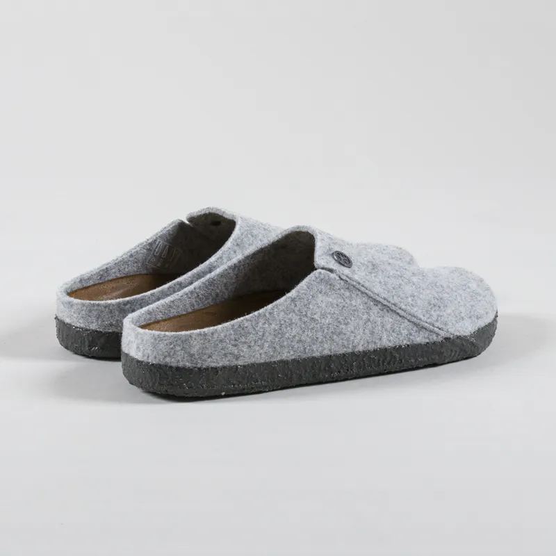 Birkenstock Womens Zermatt Wool Felt Narrow Fit Mules Light Gray-1