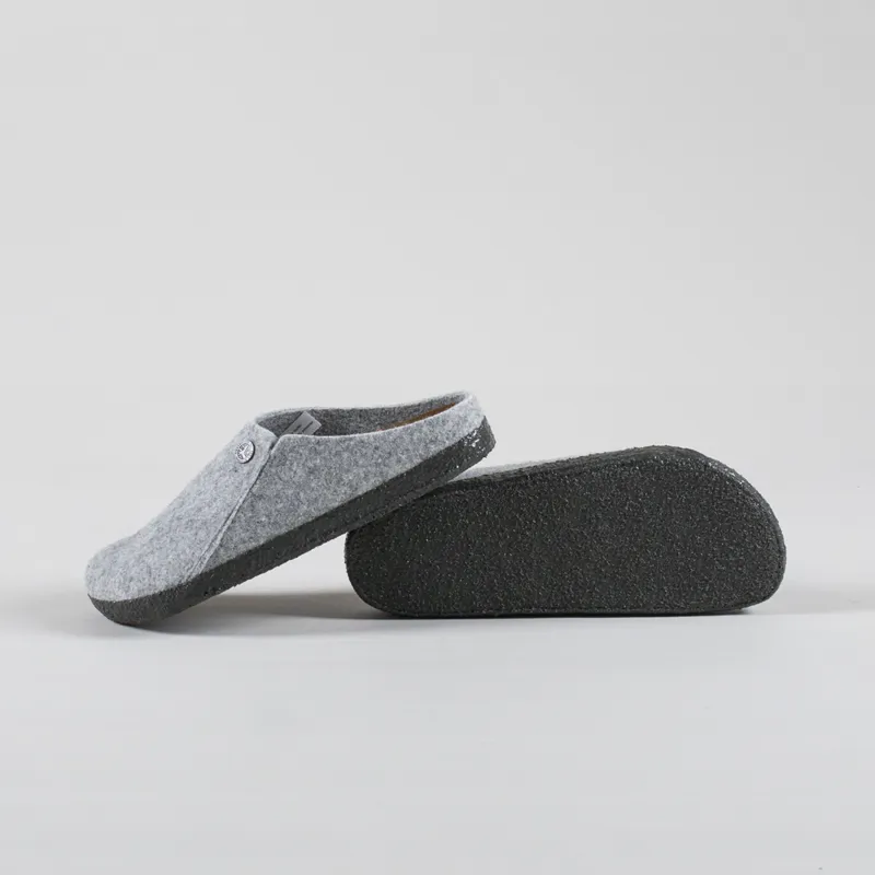 Birkenstock Womens Zermatt Wool Felt Narrow Fit Mules Light Gray-3