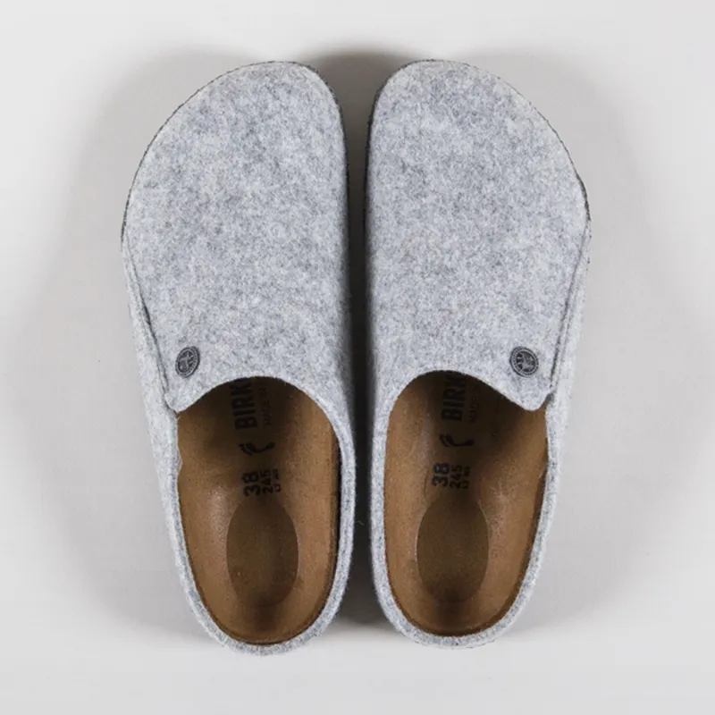 Birkenstock Womens Zermatt Wool Felt Narrow Fit Mules Light Gray-6