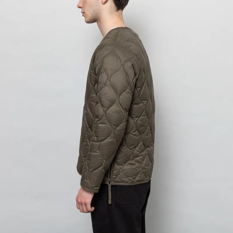 Taion Womens Military V Neck Zip Down Jacket Dark Olive-7