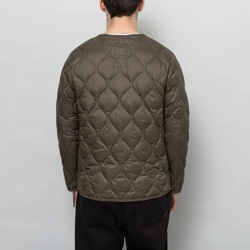 Taion Womens Military V Neck Zip Down Jacket Dark Olive-8