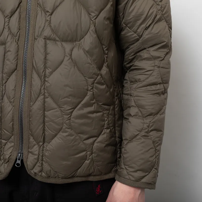 Taion Womens Military V Neck Zip Down Jacket Dark Olive-11