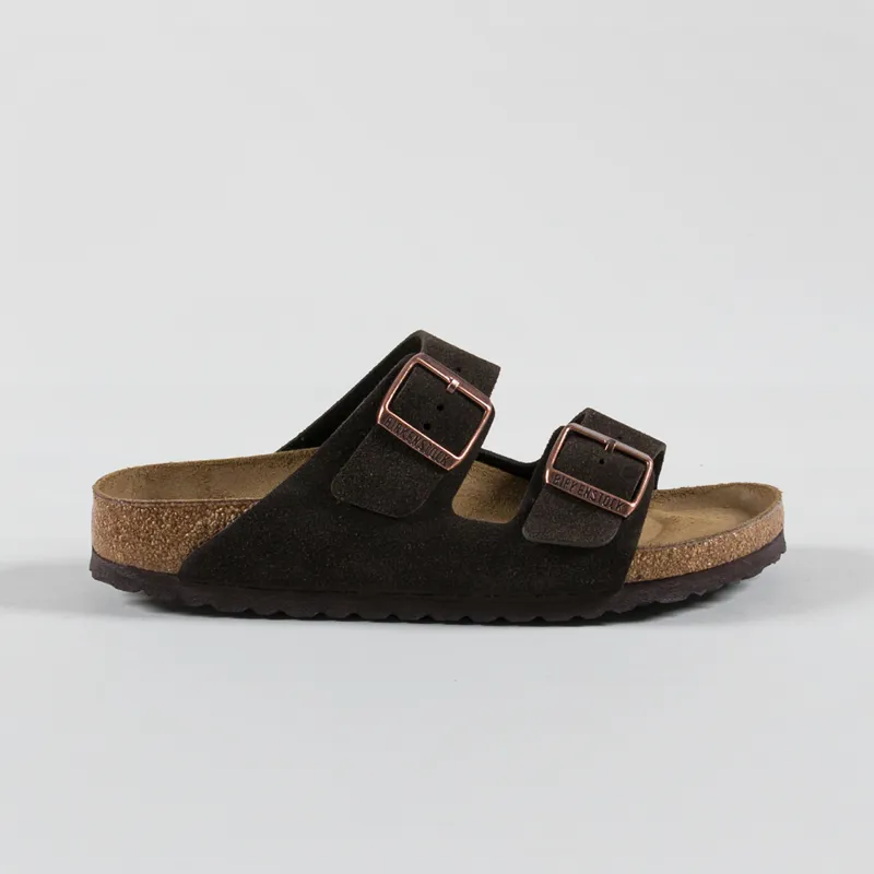 Birkenstock Womens Arizona Suede Leather Narrow Fit Sandals Mocca-2