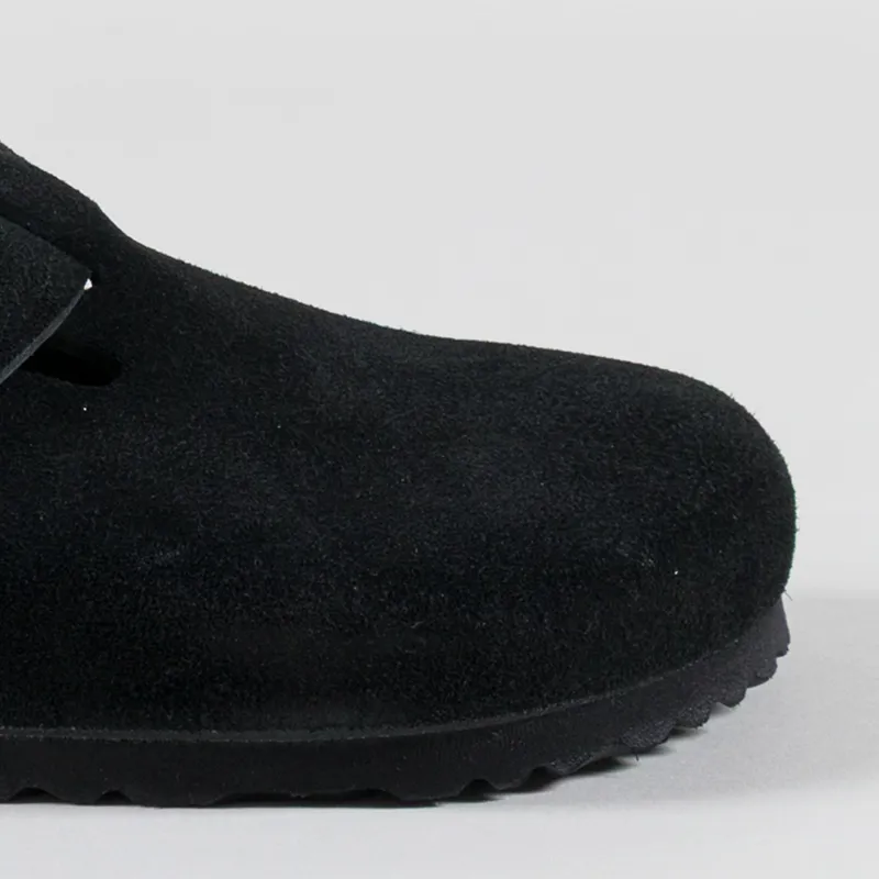 Birkenstock Womens Boston BS Regular Fit Sandals Suede Black-5