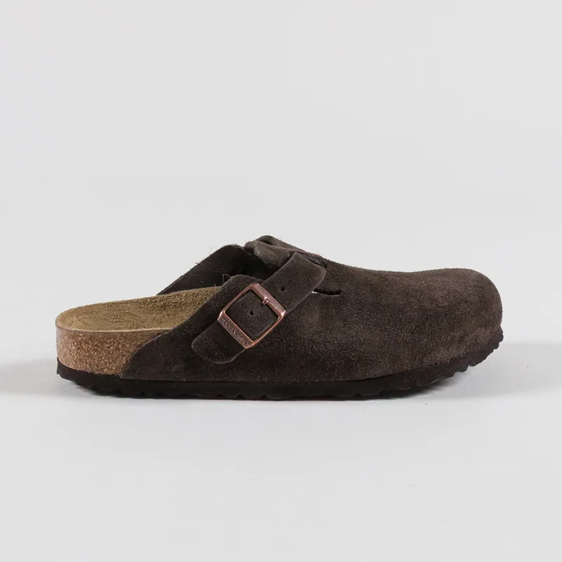 Birkenstock Womens Boston BS Narrow Fit Sandals Suede Mocca-2