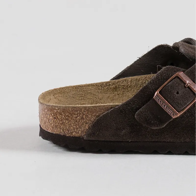 Birkenstock Womens Boston BS Narrow Fit Sandals Suede Mocca-4
