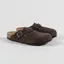 Birkenstock Womens Boston BS Narrow Fit Sandals Suede Mocca