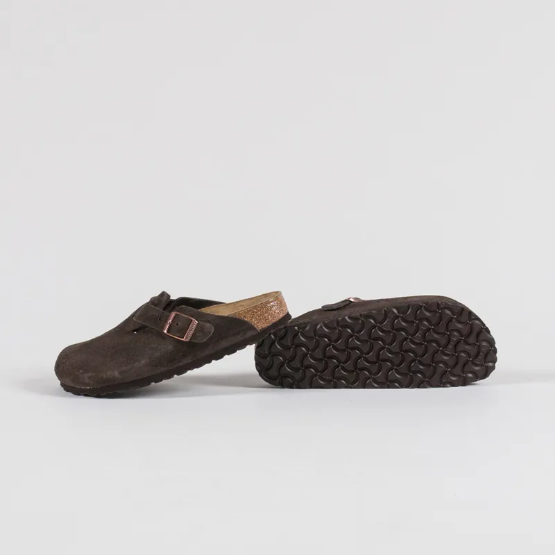 Birkenstock Womens Boston BS Narrow Fit Sandals Suede Mocca-3