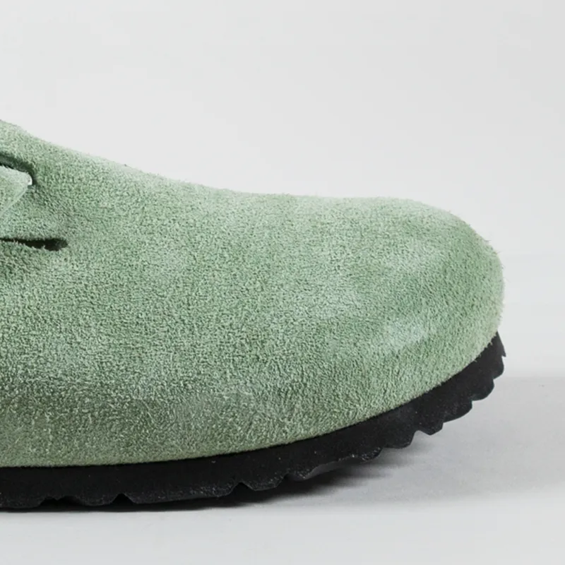 Birkenstock Womens Boston BS Narrow Fit Sandals Suede Green Tea-4