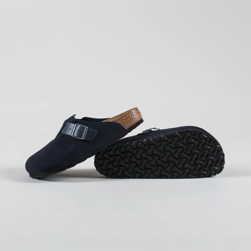 Birkenstock Boston BS Regular Fit Sandals Suede Midnight-3