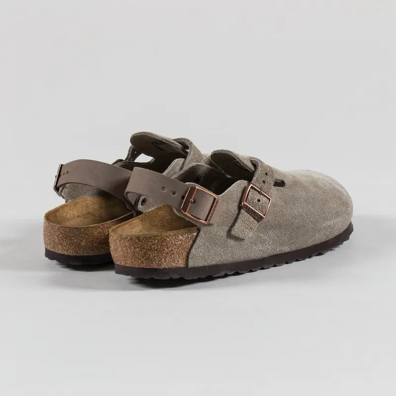 Birkenstock Womens Tokio Regular Fit Sandals Suede Taupe-1