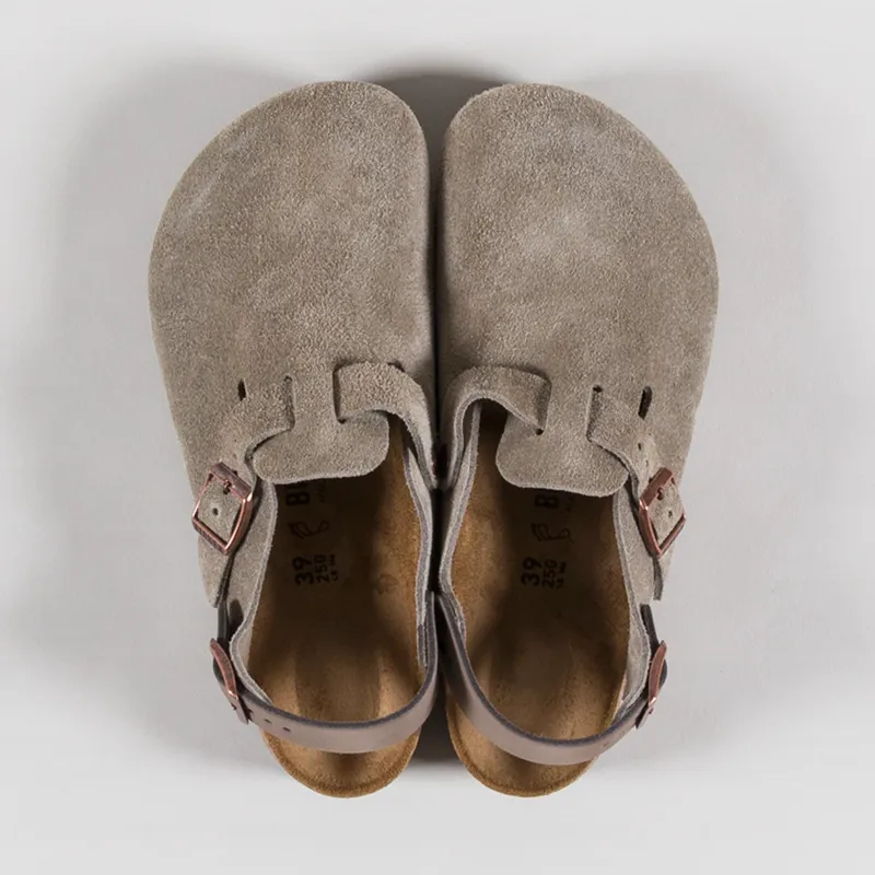 Birkenstock Womens Tokio Regular Fit Sandals Suede Taupe-6