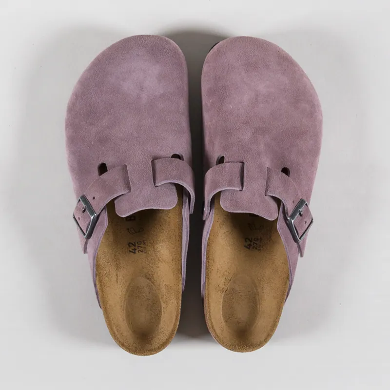 Birkenstock Boston BS Regular Fit Sandals Suede Faded Purple-6