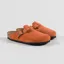 Birkenstock Womens Boston BS Narrow Fit Sandals Suede Dark Rust