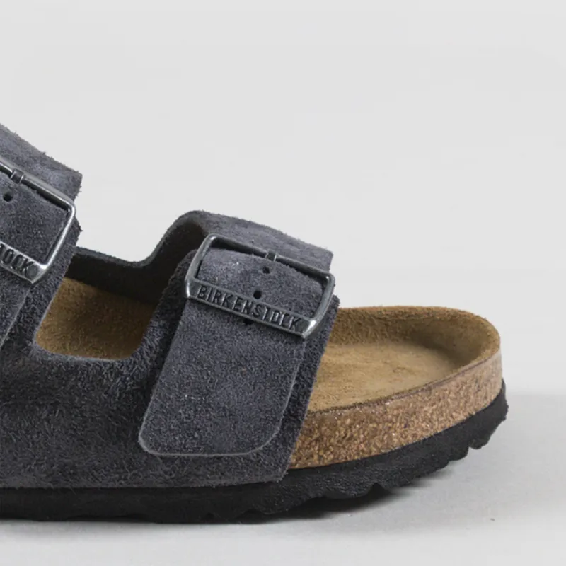 Birkenstock Womens Arizona Suede Leather Sandals Charcoal-5