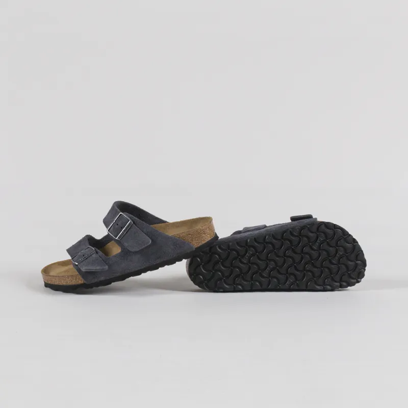 Birkenstock Womens Arizona Suede Leather Sandals Charcoal-3