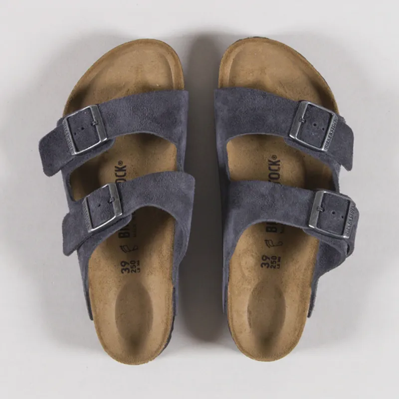 Birkenstock Womens Arizona Suede Leather Sandals Charcoal-6