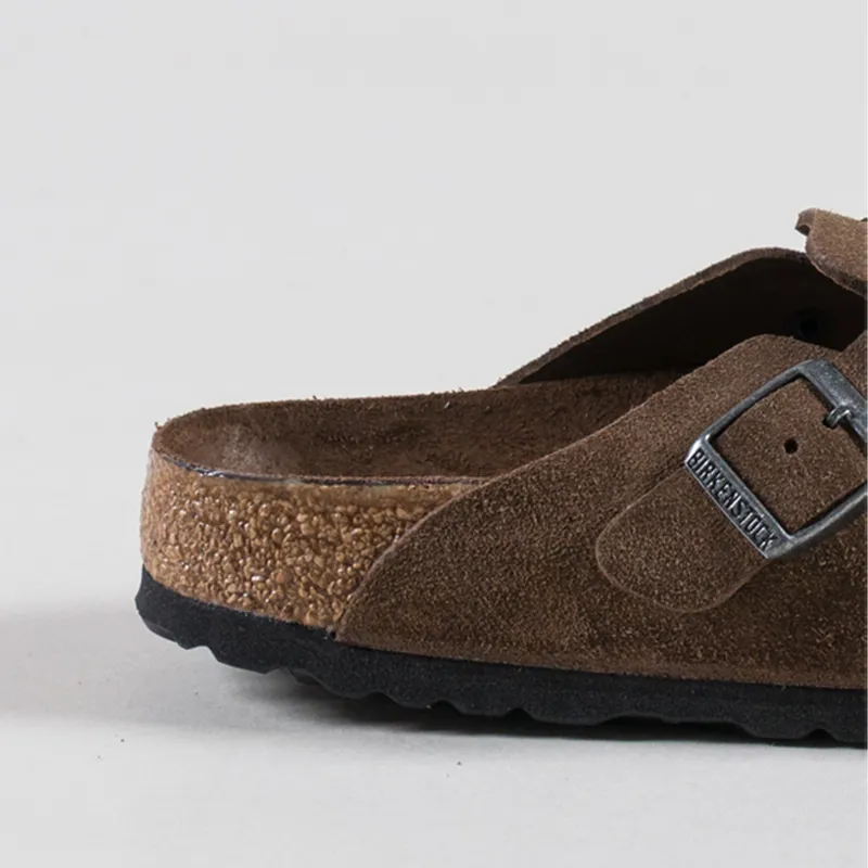Birkenstock Womens Boston BS Narrow Fit Sandals Suede Carafe Tonal Fb-4