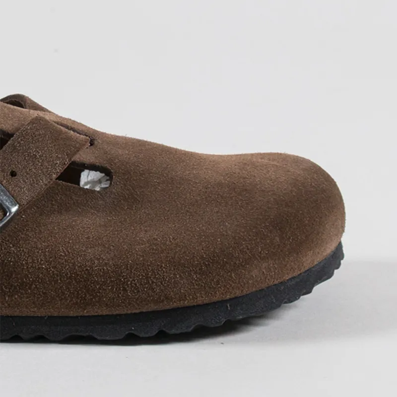 Birkenstock Womens Boston BS Narrow Fit Sandals Suede Carafe Tonal Fb-5