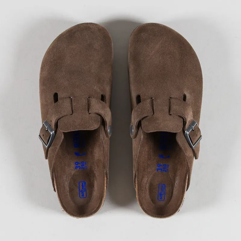 Birkenstock Womens Boston BS Narrow Fit Sandals Suede Carafe Tonal Fb-6