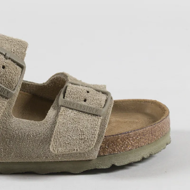 Birkenstock Womens Arizona Suede Leather Sandals Faded Khaki-5