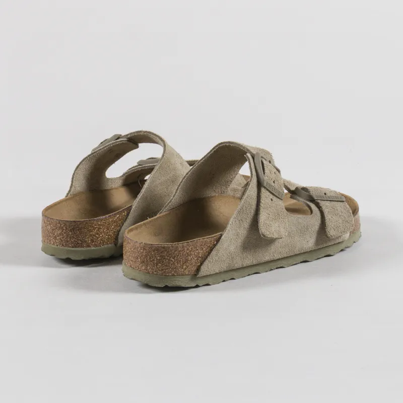 Birkenstock Womens Arizona Suede Leather Sandals Faded Khaki-1