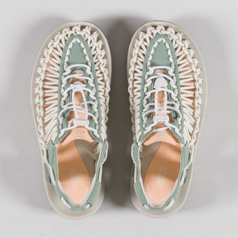 Keen Womens UNEEK Sandals Lily Pad Peach Fuzz-6