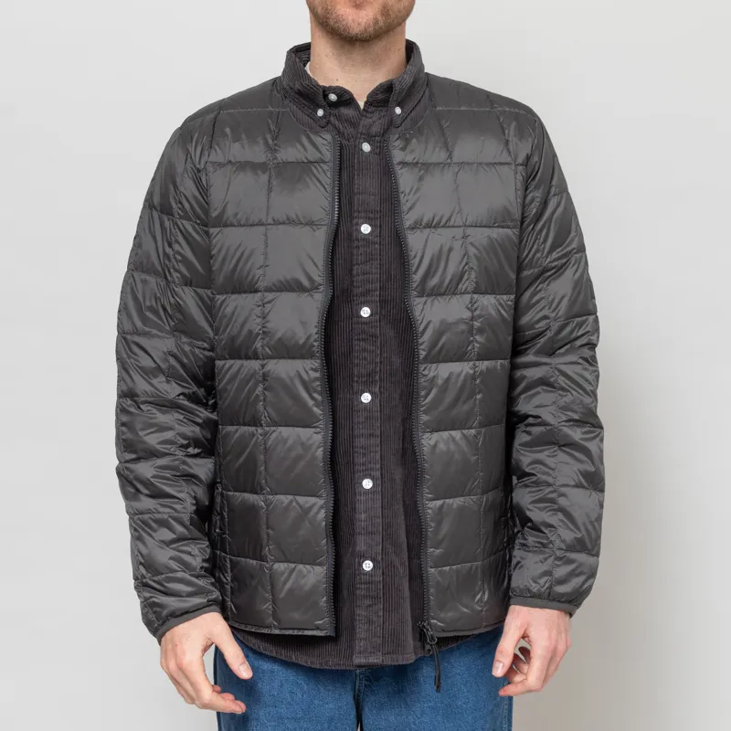 Taion Crewneck W-Zip Down Jacket Dark Charcoal