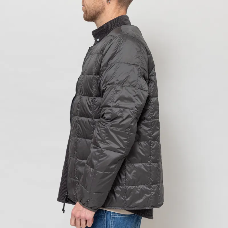 Taion Crewneck W-Zip Down Jacket Dark Charcoal-2