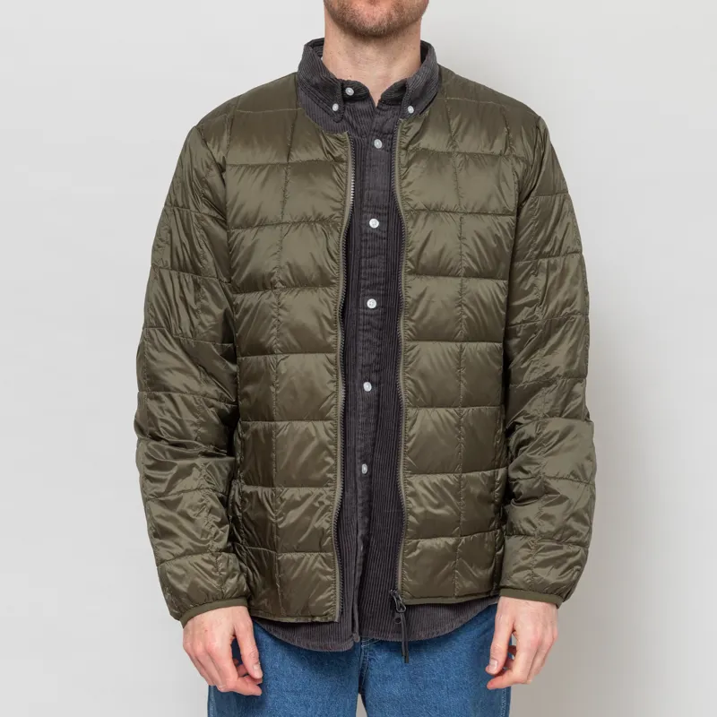 Taion Crewneck W-Zip Down Jacket Dark Olive