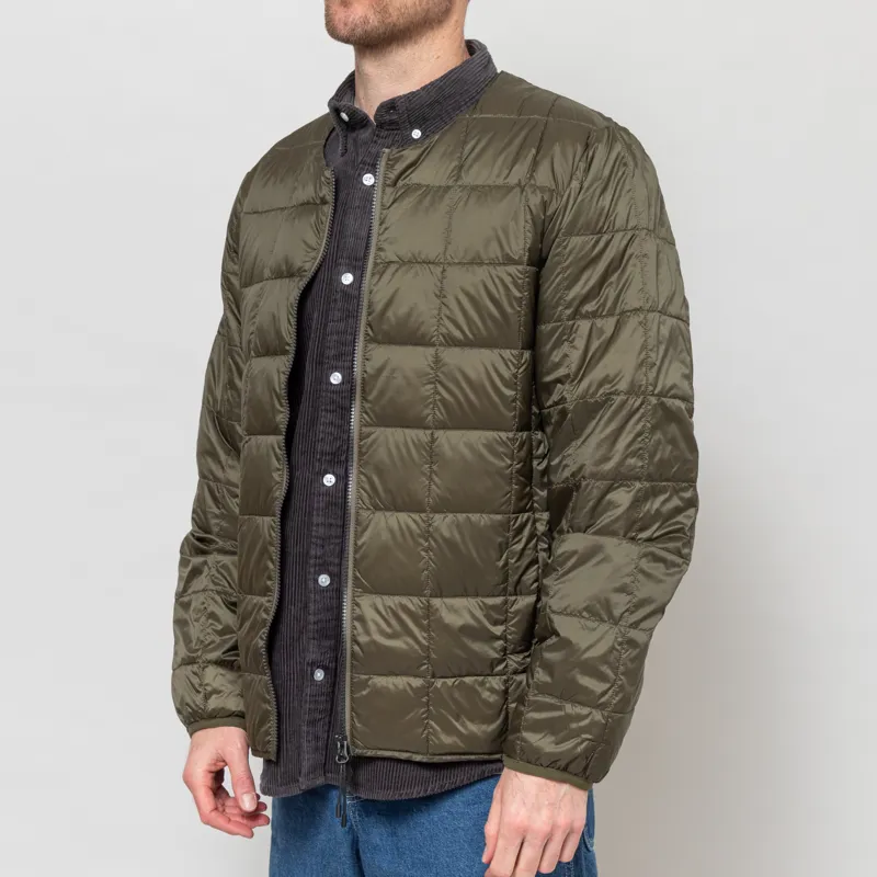 Taion Crewneck W-Zip Down Jacket Dark Olive-1