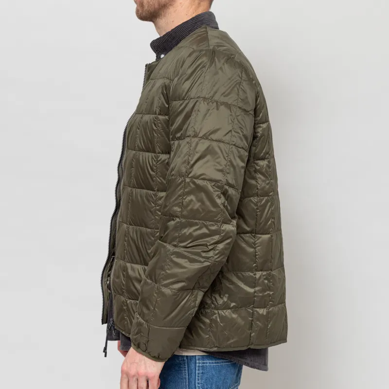 Taion Crewneck W-Zip Down Jacket Dark Olive-2