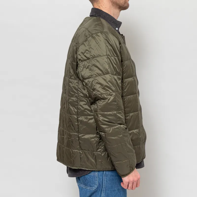 Taion Crewneck W-Zip Down Jacket Dark Olive-4