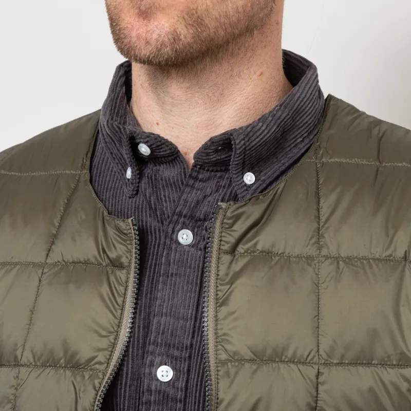 Taion Crewneck W-Zip Down Jacket Dark Olive-6