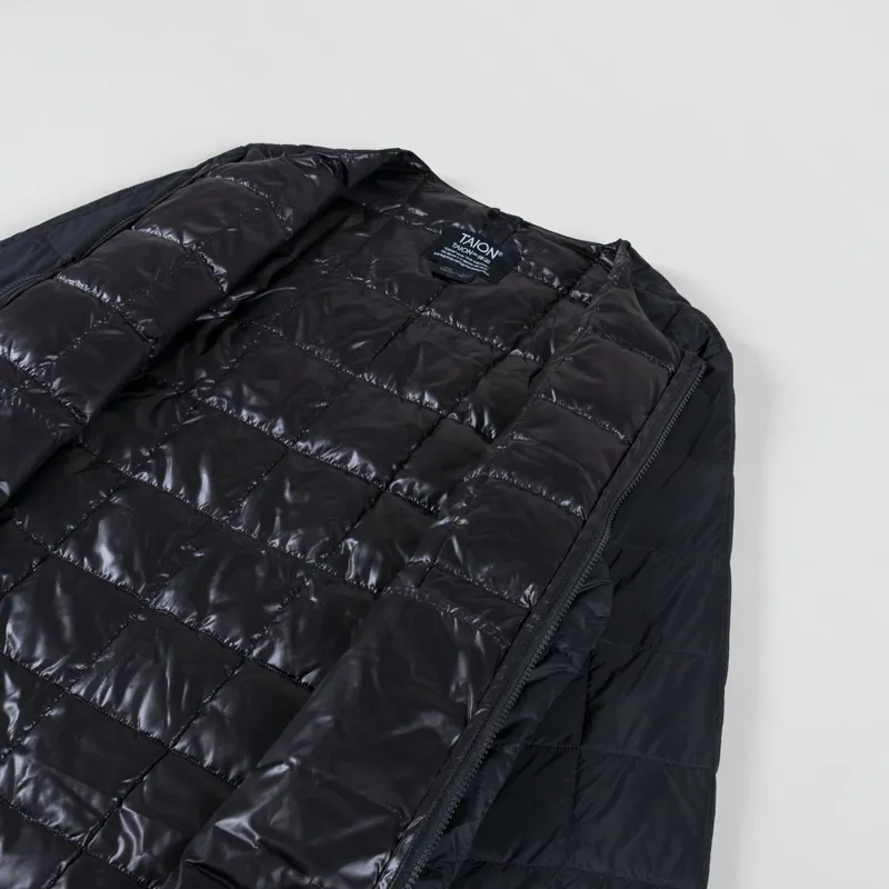 Taion Crew Neck Double Zip Down Jacket Black-4